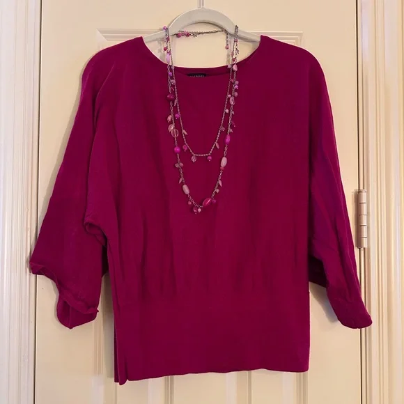 Talbots Raspberry Merino Wool Sweater - Picture 8 of 8